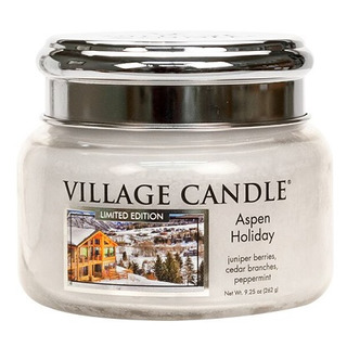 Village Candle Malá vonná svíčka ve skle Aspen Holiday 262g - Sváteční Aspen