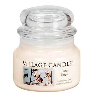 Village Candle Malá vonná svíčka ve skle Pure Linen 262g - Čisté prádlo