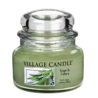 Village Candle Malá vonná svíčka ve skle Sage Celery 262 g - Svěží šalvěj