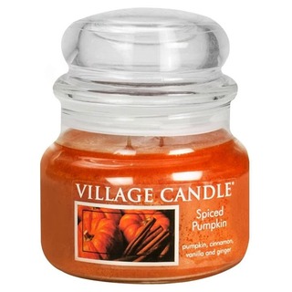 Village Candle Malá vonná svíčka ve skle Spiced Pumpkin 262g - Dýně a koření