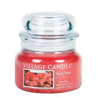 Village Candle Malá vonná svíčka ve skle Velvet Petals 262g - Sametové květy