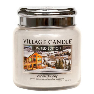 Village Candle Střední vonná svíčka ve skle Aspen Holiday 397g - Sváteční Aspen