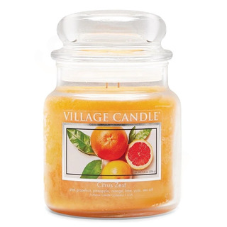 Village Candle Střední vonná svíčka ve skle Citrus Zest 397g - Svěží citrus