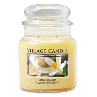 Village Candle Střední vonná svíčka ve skle Lemon Blossom 397g - Citronový květ