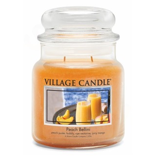 Village Candle Střední vonná svíčka ve skle Peach Bellini 397g - Broskvové Bellini