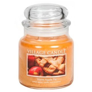 Village Candle Střední vonná svíčka ve skle Warm Apple Pie 397g - Jablečný koláč