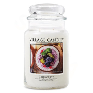 Village Candle Velká vonná svíčka ve skle Coconut Berry 602g - Kokos a lesní plody