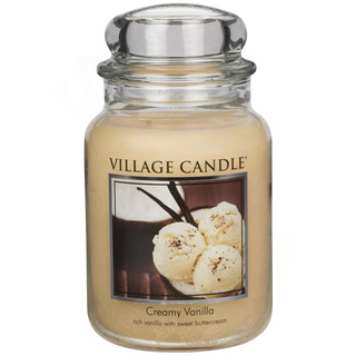 Village Candle Velká vonná svíčka ve skle Creamy Vanilla 645g - Vanilková zmrzlina