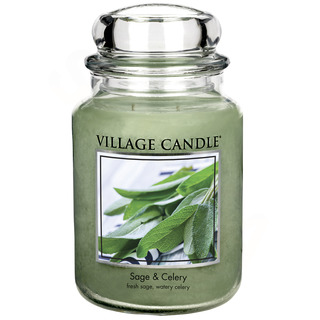 Velká vonná svíčka ve skle Sage Celery 645g - Svěží šalvěj