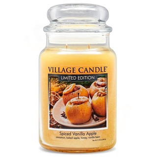 Village Candle Velká vonná svíčka ve skle Spiced Vanilla Apple 645g - Pečené vanilkové jablko